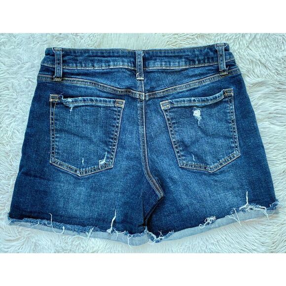 Maurices SZ 8 Factory Distressed Faded Classic Blue Wash Jean Shorts - Picture 7 of 9
